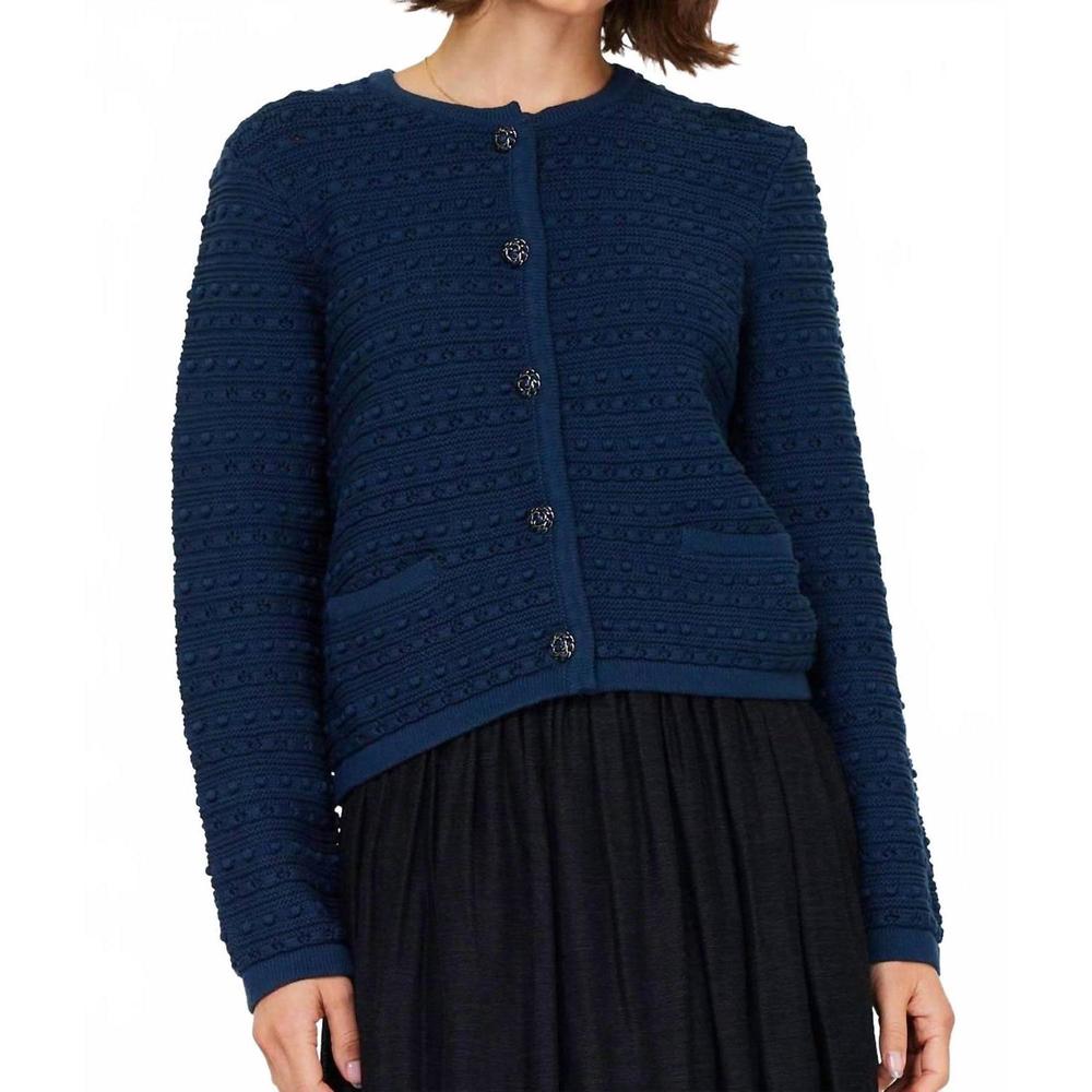 NEW NYLAND rose long sleeve cardigan with pockets in navy